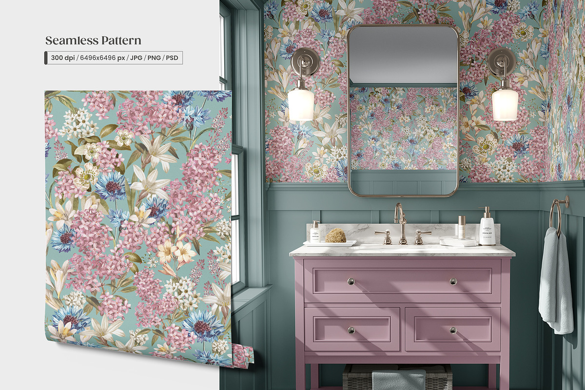 Tender Flora Botanical Pattern, a Pattern Graphic by Yello_illustration (Photo 9 of 14)