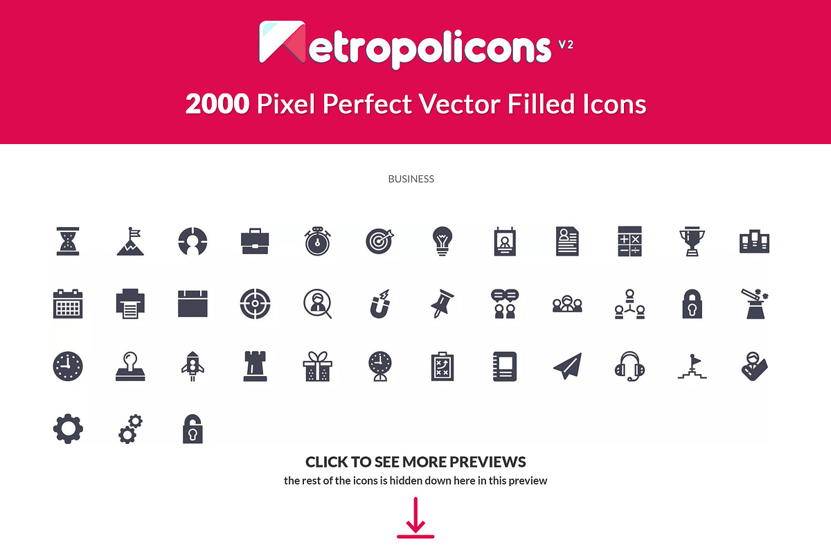2000 Filled Icons Set Metropolicons preview 2