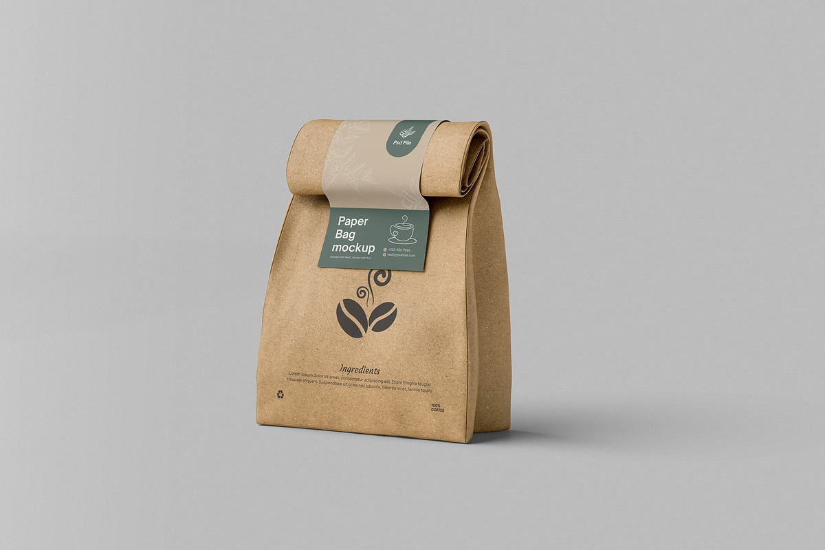 High Quality Paper Pouch Bag Mockup, a Packaging Mockup by hokagata (Photo 4 of 5)