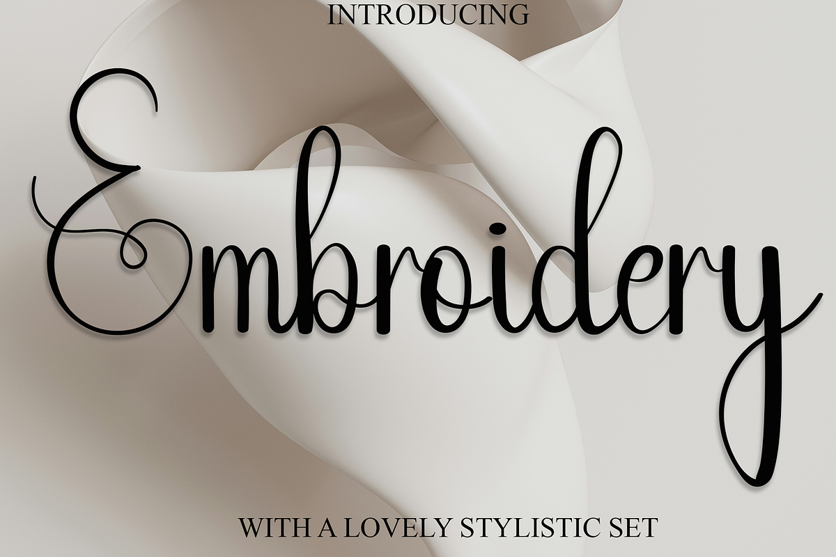 Embroidery, a Handwritten Font by InermediaSTUDIO (Photo 1 of 8)