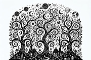 50 Mystical Galaxy Forest Silhouette, a Technology Illustration by Amazin_art (Thumbnail 14 of 34)