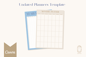 Undated Planner Templates, a Poster Template by the Studio Libran