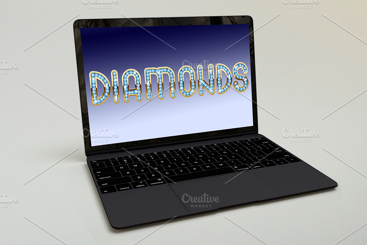 Diamonds and gold - unique font, a Decorative Illustration by Retro Graphic Box (Photo 7 of 7)