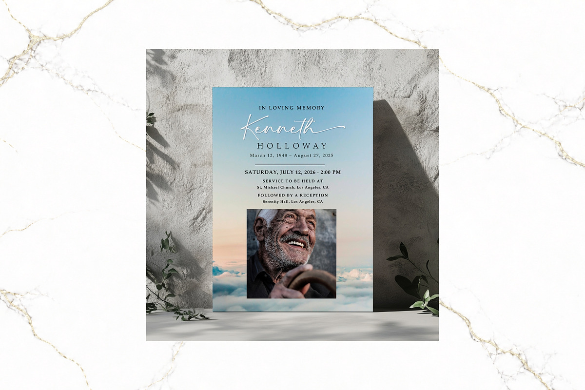 Funeral Invitation Canva FR011, an Invitation Template by TyphoonStudio (Photo 4 of 7)
