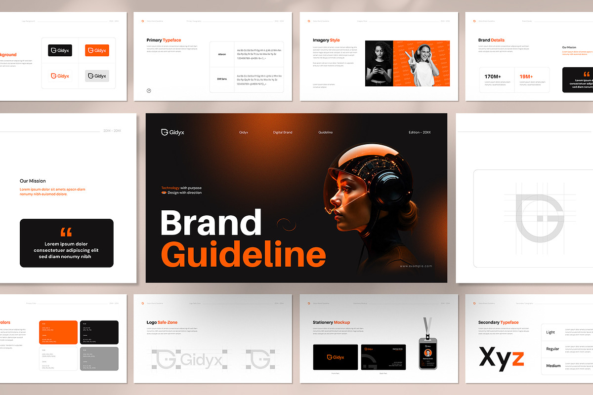 Modern Brand Guideline Template, a Presentation Template by graphypix (Photo 1 of 9)