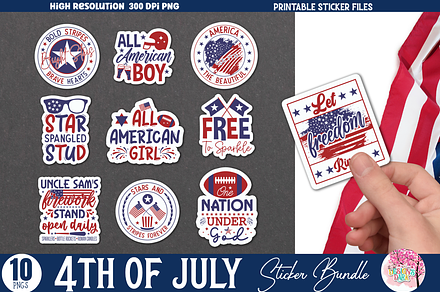 4th of July Sticker Bundle
