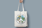 mountain and beach with peace symbol, an Illustration by gunaonedesign (Thumbnail 4 of 4)