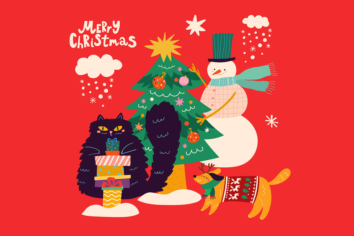 Cute Christmas collection, a Seasonal Illustration by MoleskoStudio (Photo 8 of 30)