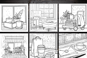 Rainy Day Cozy Coloring Pages Bundle, a Brochure Template by LA Design (Thumbnail 3 of 10)