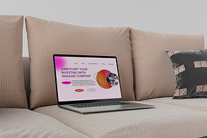 Laptop Sofa Mockups, a Household Mockup by Creative_A23