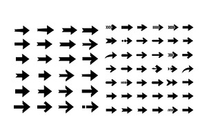 Multiple black arrow designs in vari, an Illustration by designvectx
