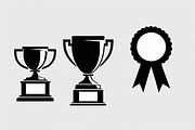 Trophy and Award Medal Icon Bundle, an Illustration by hafijul (Thumbnail 2 of 7)