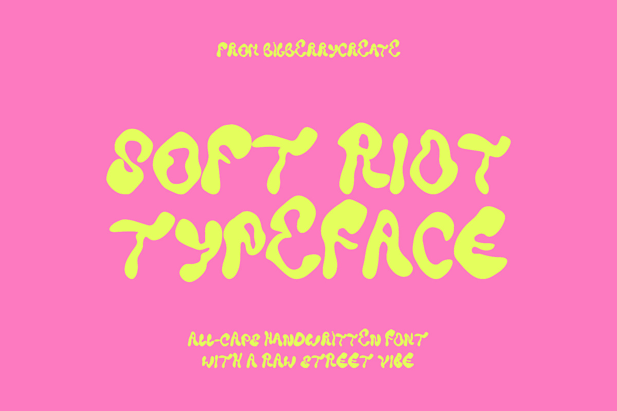 Soft Riot Typeface Chaotic Sans, a Sans Serif Font by BilberryCreates