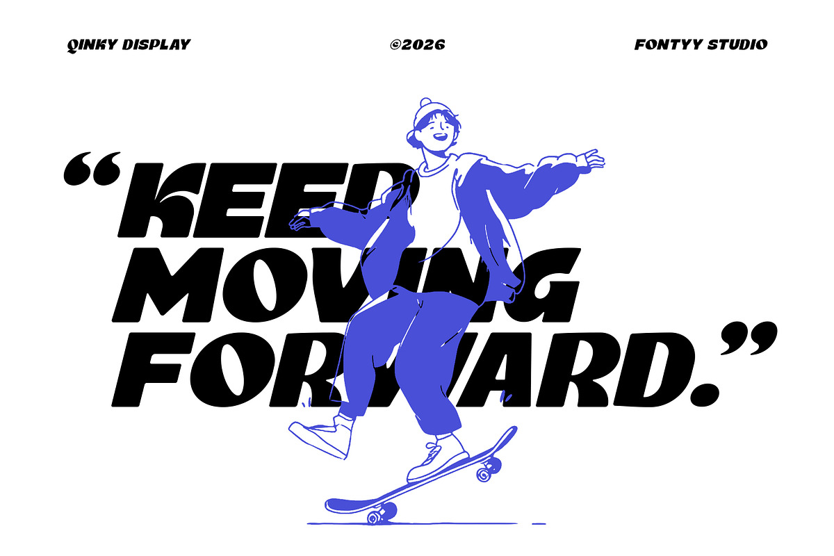Qinky - Bold Display Font, a Sans Serif Font by NazmulsDesign (Photo 3 of 26)