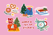 Festive winter holidays bundle, a Seasonal Illustration by Luamor (Thumbnail 5 of 9)