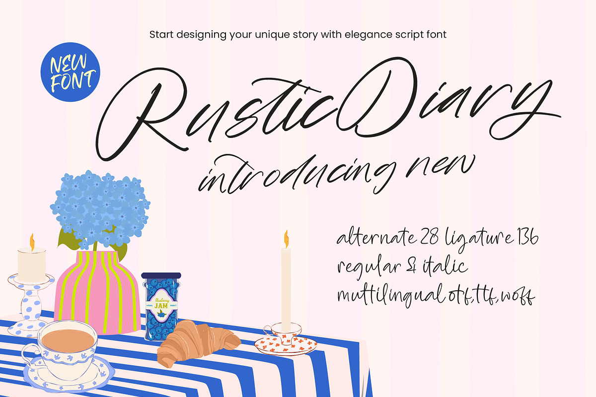 Rustic Diary Elegant Script Font, a Script Font by stylishtype.co (Photo 1 of 20)