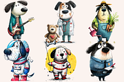 Whimsical Dogs With Big Jobs, an Animal Illustration by PrintHaven Designs (Thumbnail 7 of 10)