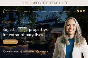 Canva Website Template Real Estate, a Landing Page Template by vectorocean
