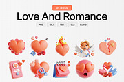 Love & romance 3D Icon Set, an Object 3D Model by Eklip Studio (Thumbnail 3 of 3)