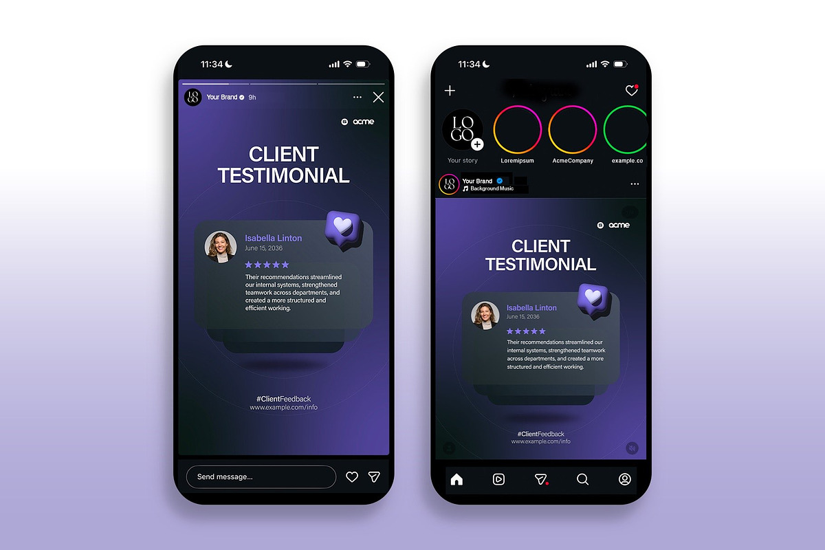 Client Testimonial Social Media Temp, a Social Media Template by BrandPacks (Photo 3 of 7)