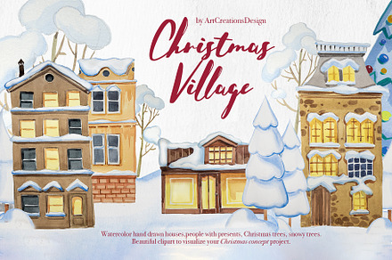 Watercolor Winter Wonderland Clipart