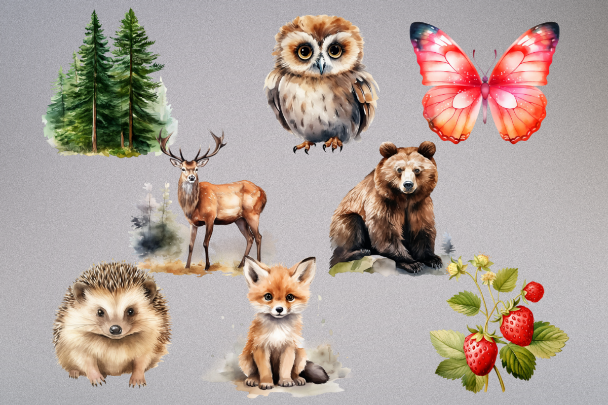 Woodland Animals Clipart Bundle, an Animal Illustration by Mash Mash Stickers (Photo 9 of 9)