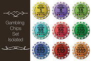 Casino, Poker Chips Set v1 (+bonus), an Object Graphic by Lemon Workshop (Thumbnail 2 of 8)