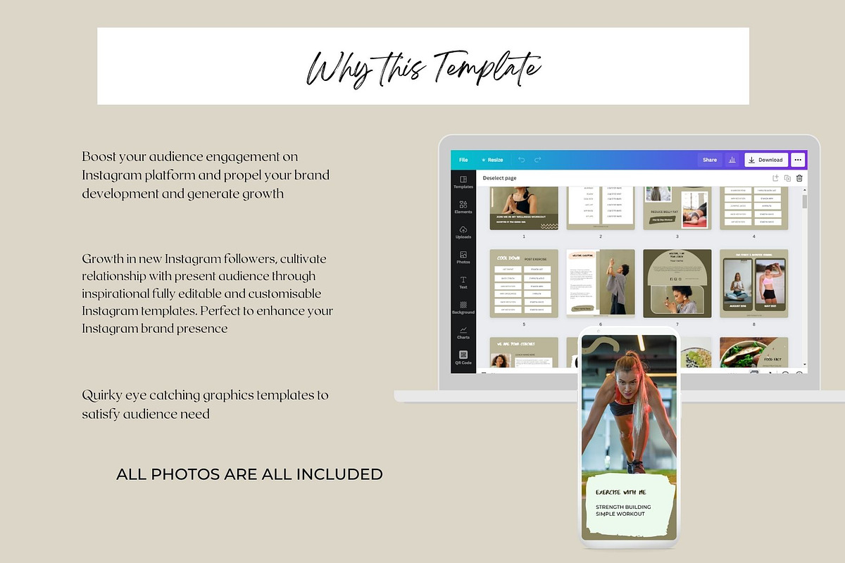 Nutrition coach Instagram template, a Social Media Template by Deepa Template Studio (Photo 8 of 11)