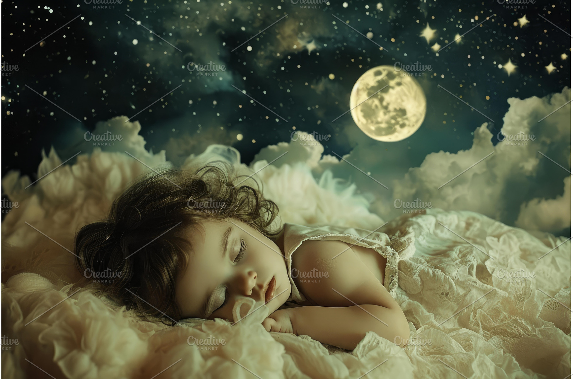 Baby night dreams. Generate Ai, a Person Photo by Ylivdesign