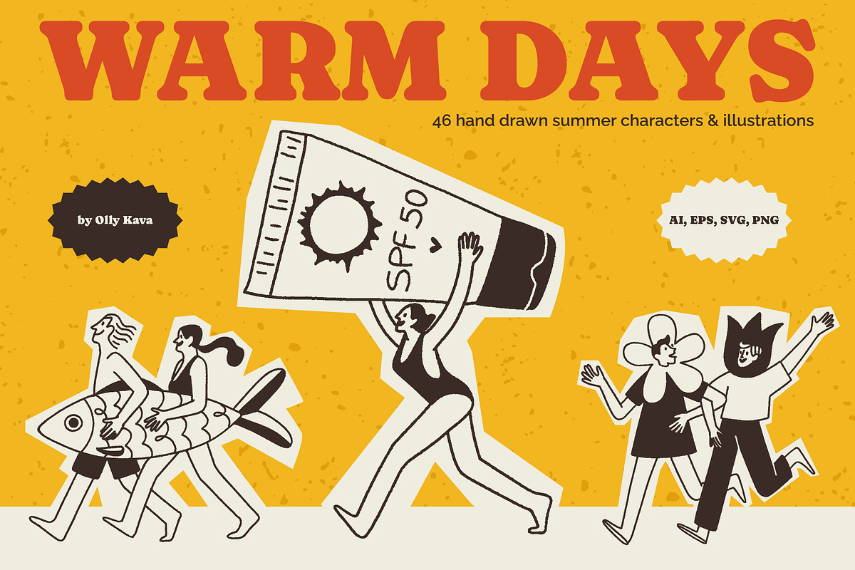 Warm Days: Summer Line Art, a Person Illustration by Olly Kava (Photo 1 of 10)