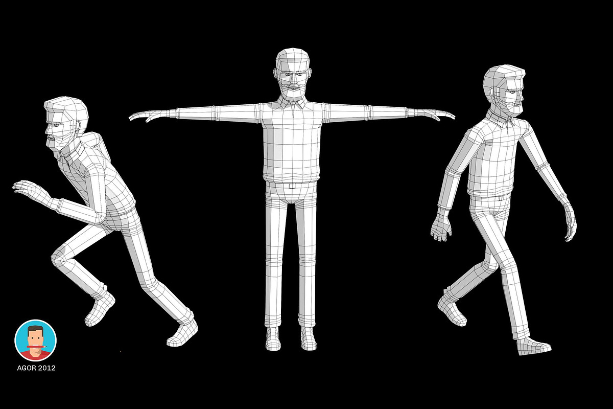 Low Poly Bearded Man, a Characters & Person 3D Model by Agor2012 shop (Photo 5 of 5)
