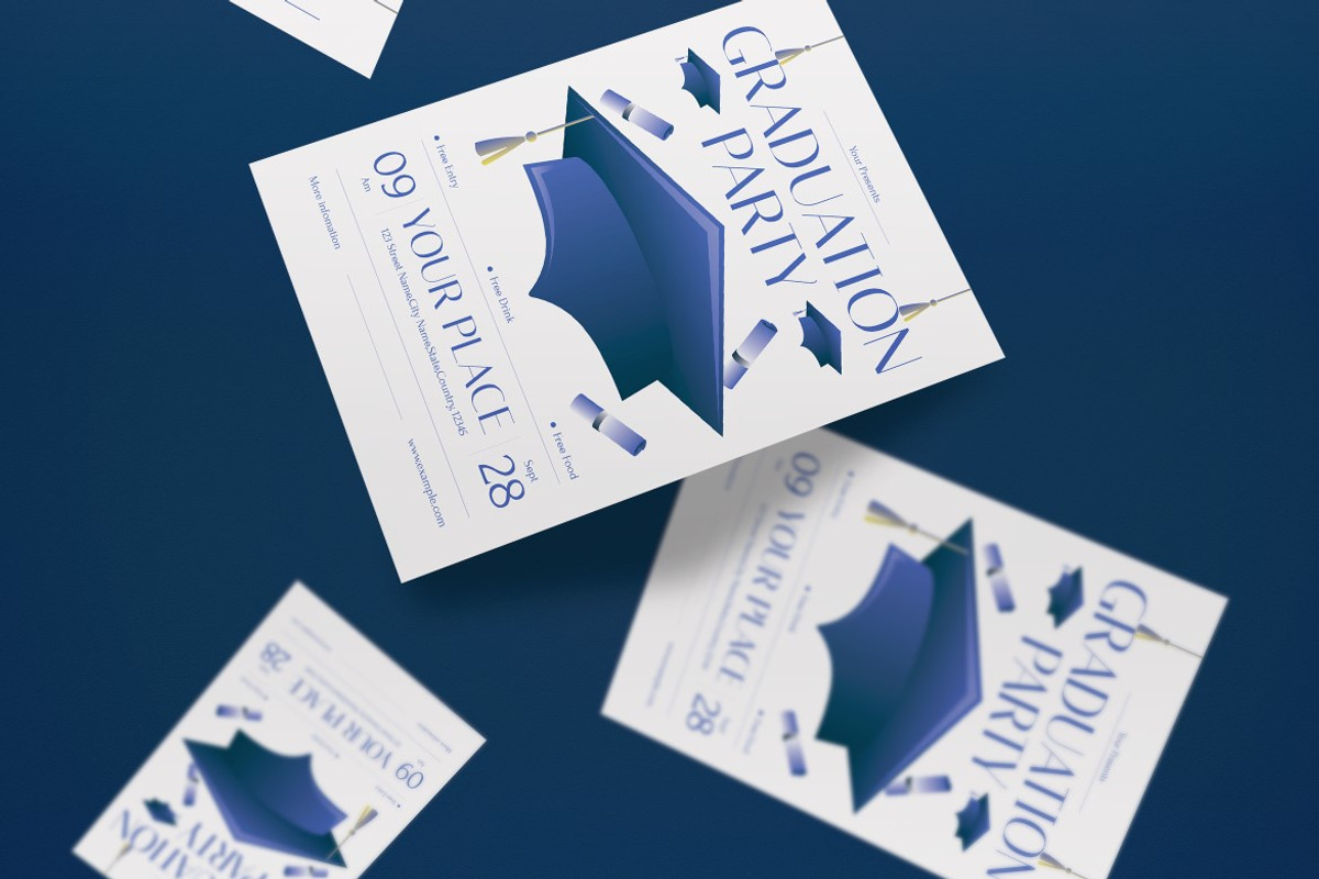 Purple Graduation Party Invitation, an Invitation Template by graphicook (Photo 2 of 3)