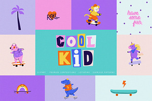 Cool Kid: 90s Graphic & Pattern Set