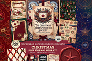 Christmas Correspondence journal kit, a Seasonal Illustration by ThatsDesignArt (Thumbnail 1 of 20)