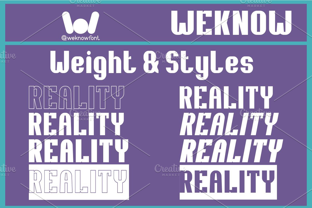 Reality Font, a Font by weknow (Photo 7 of 8)