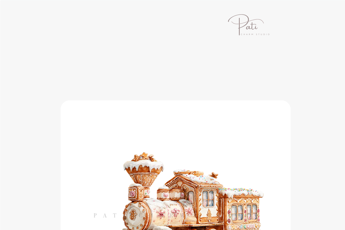 18 Gingerbread Train Clipart PNGs, a Decorative Illustration by Pati Charm Studio (Photo 5 of 7)