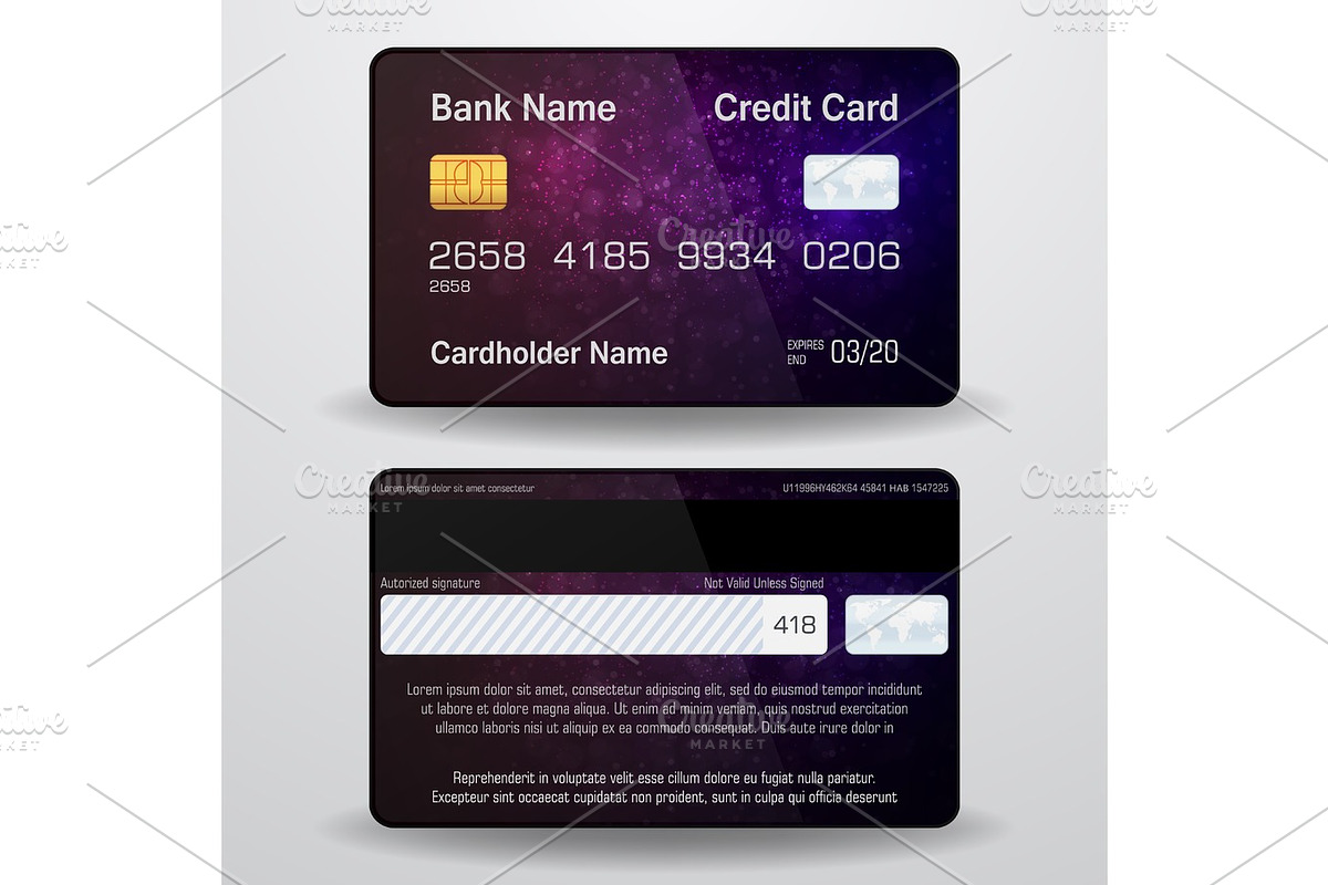 Detailed realistic vector credit card., a Finance Illustration by Vector Shop