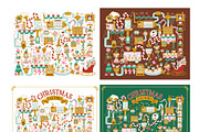 Christmas Elf Factory Vector Kit, a Seasonal Illustration by Svitlana Kharchuk (Thumbnail 3 of 13)