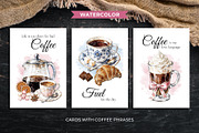 Coffee Cards Collection Watercolor, a Card Template by Iryna Denysova (Thumbnail 2 of 5)