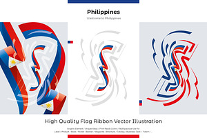 Philippines flag ribbon vector