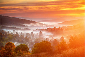 Morning mountain landscape, autumn, a Nature Photo by Nature and travel