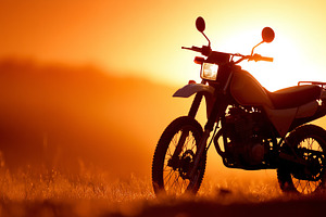 Silhouette of off-road motorcycle, a Transportation Photo by MistyDay