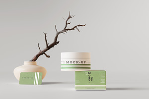 Cosmetic Jar Mockup Scene