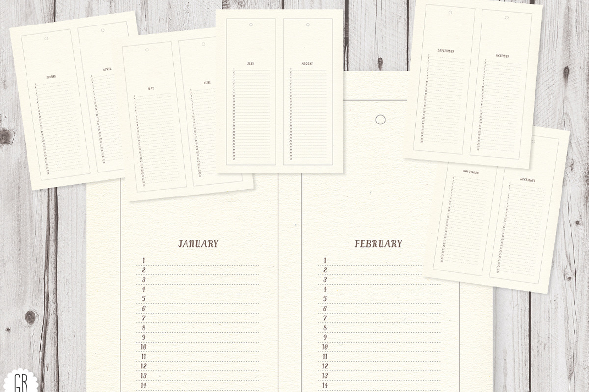 Calendar, perpetual monthly