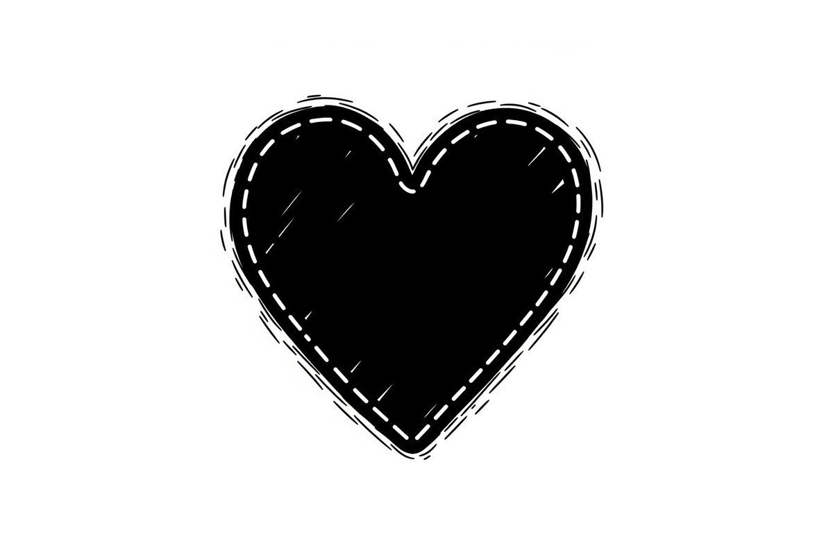 Stitched Heart Silhouette Vector Bun, an Illustration by Designs_River (Photo 38 of 41)