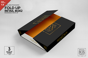 Fold Up Retail Thin Box Mockup