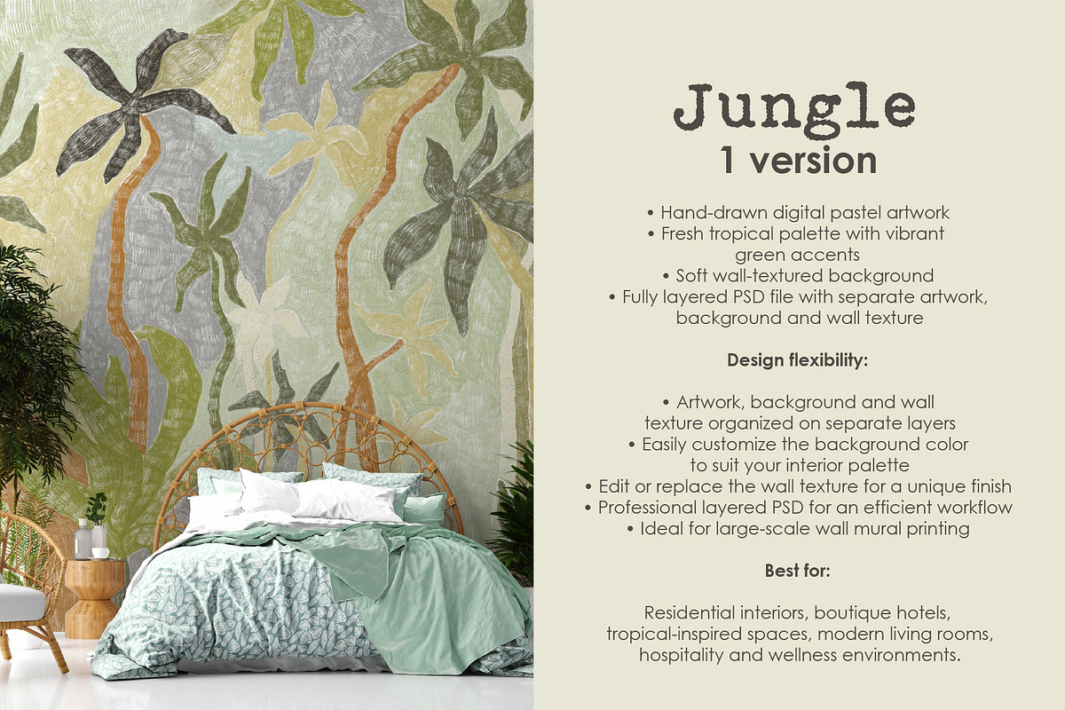 SAVARA – Tropical Wall Mural, a Wallpaper Graphic by Timofi Art (Photo 4 of 20)