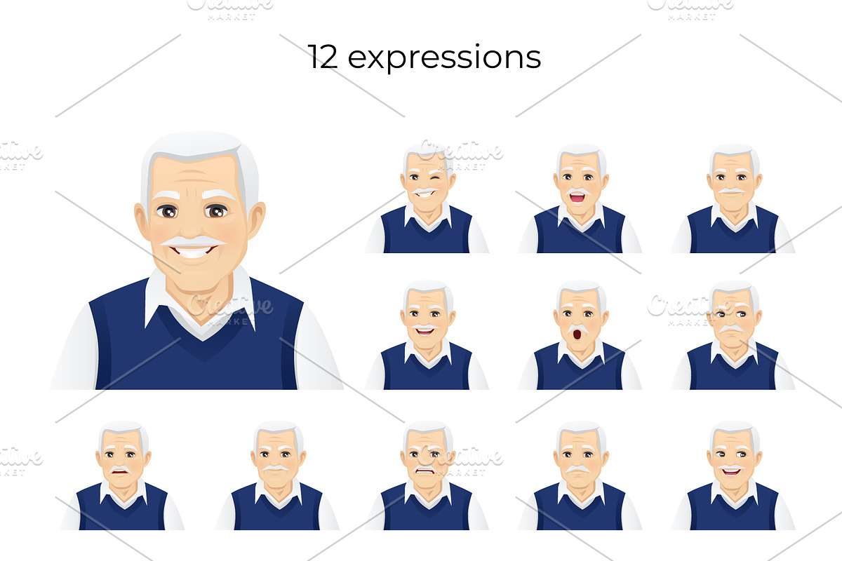 Senior man collection, a Person Illustration by Volha Hlinskaya (Photo 4 of 5)