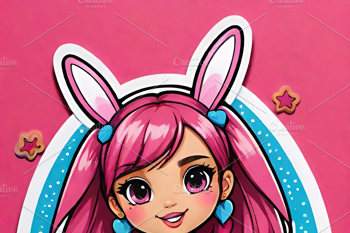 Kawaii Girl Stickers & Illustrations, an Illustration by ETARA by Mea Hau (Photo 13 of 16)