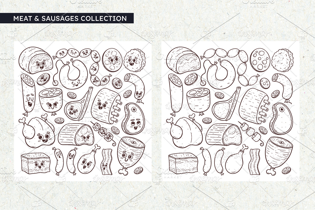 Food Doodle Set Cartoon Style, a Food Illustration by insemar (Photo 6 of 9)